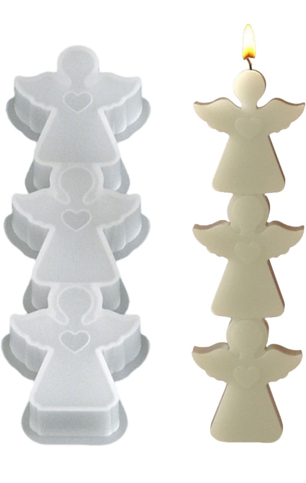 Molde de Angel para Velas y decoraciones Angelitos Triple