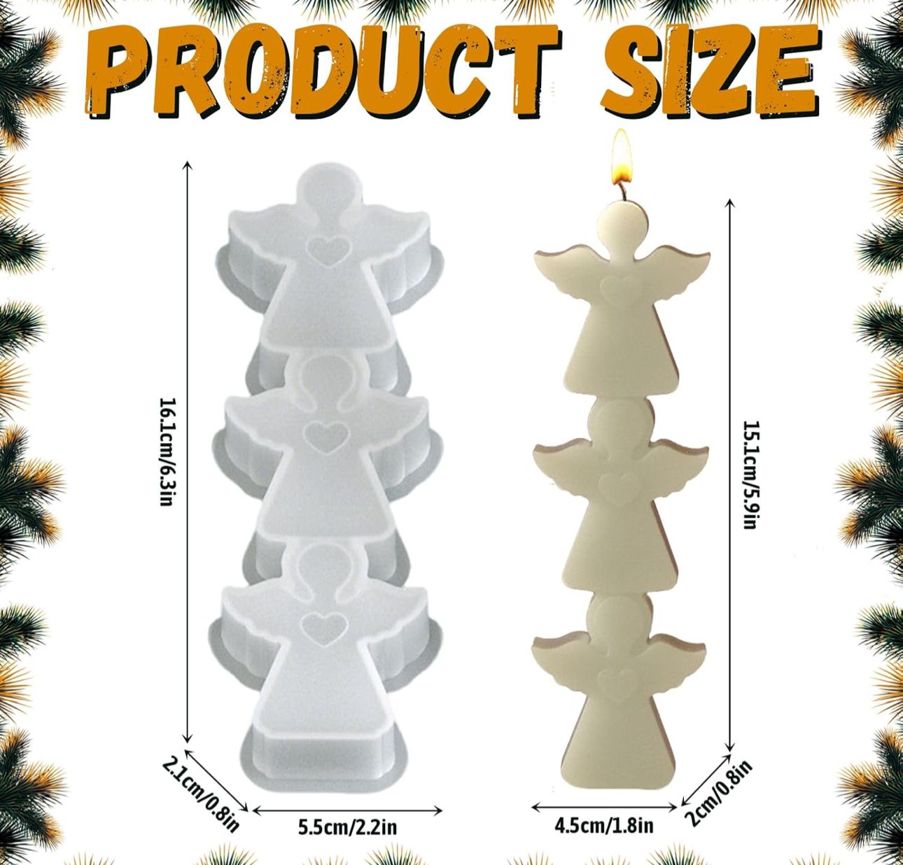 Molde de Angel para Velas y decoraciones Angelitos Triple