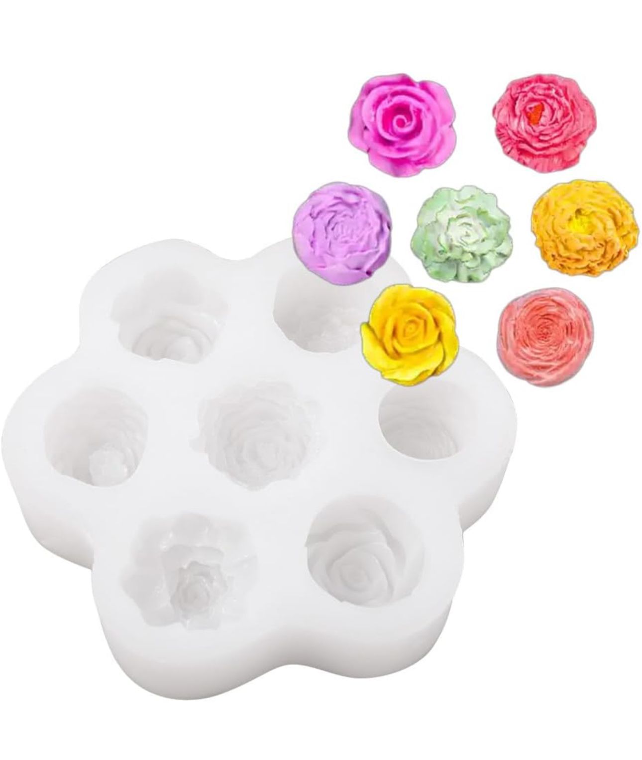 Molde de Suculentas, Rosas y Flores de 7 unidades