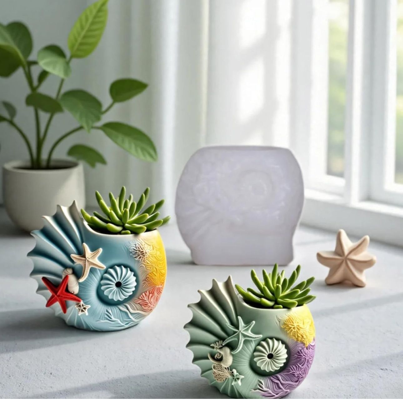 Molde para Maceteros, Tarros, Vela y Decoración Forma de Caracol