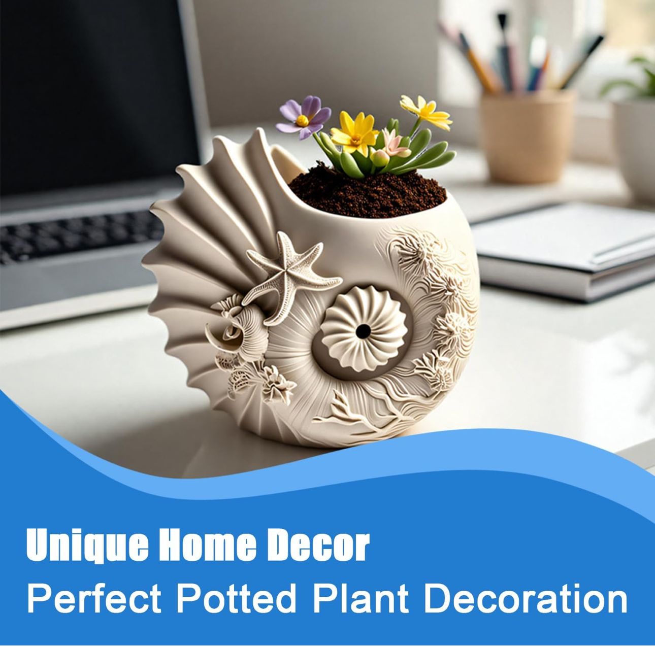 Molde para Maceteros, Tarros, Vela y Decoración Forma de Caracol