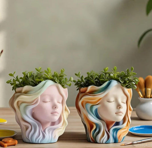 Molde para Maceteros, Tarros, Vela y Decoración Rostro duemiente