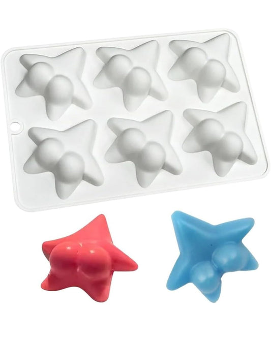 Molde de Estrella Culona para Jabones Artesanales, Comestibles, Chocolate y Bizcocho