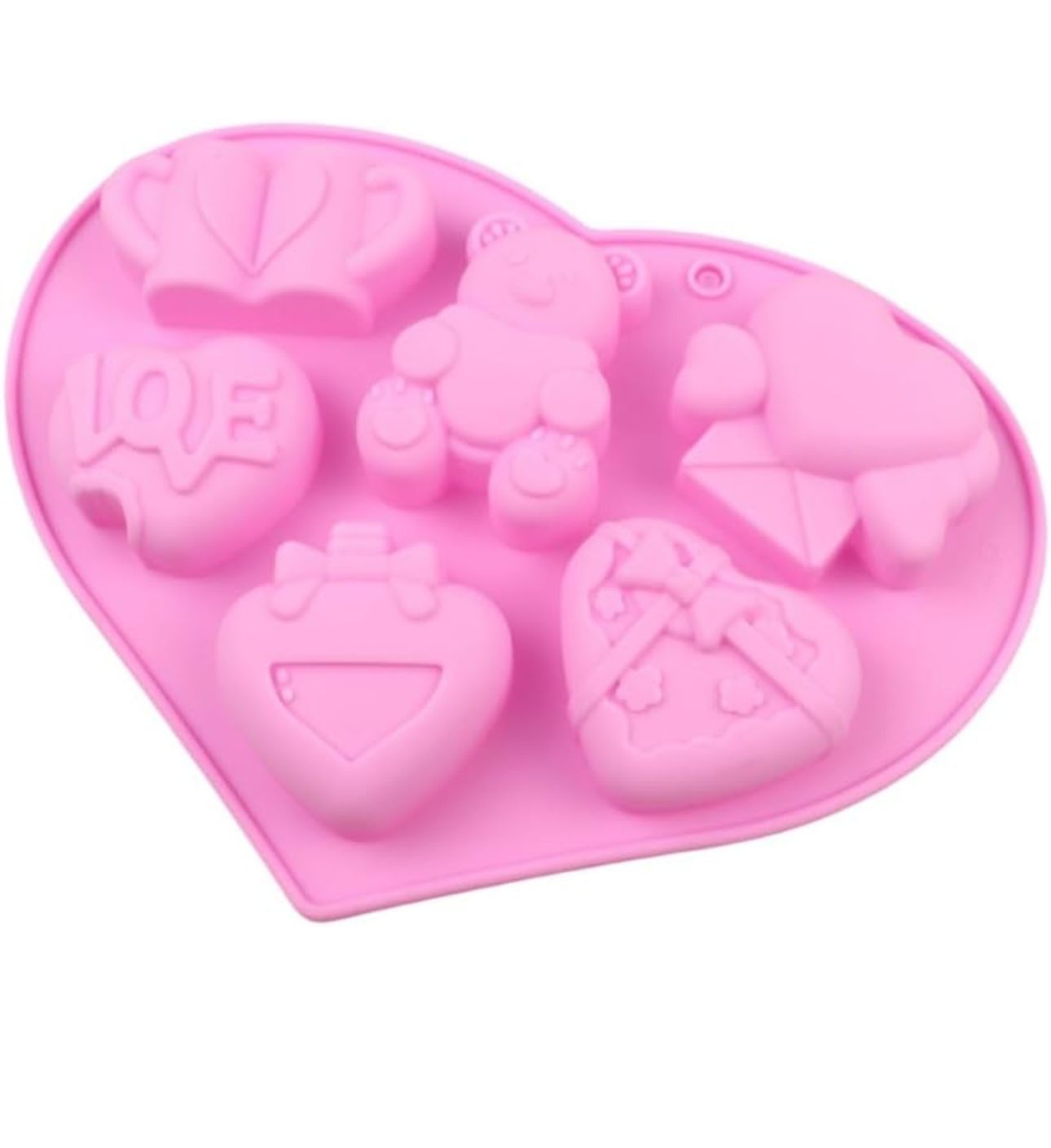 Molde de Figuras de Amor y San Valentin para Jabones Artesanales, Comestibles, Chocolate y Bizcocho