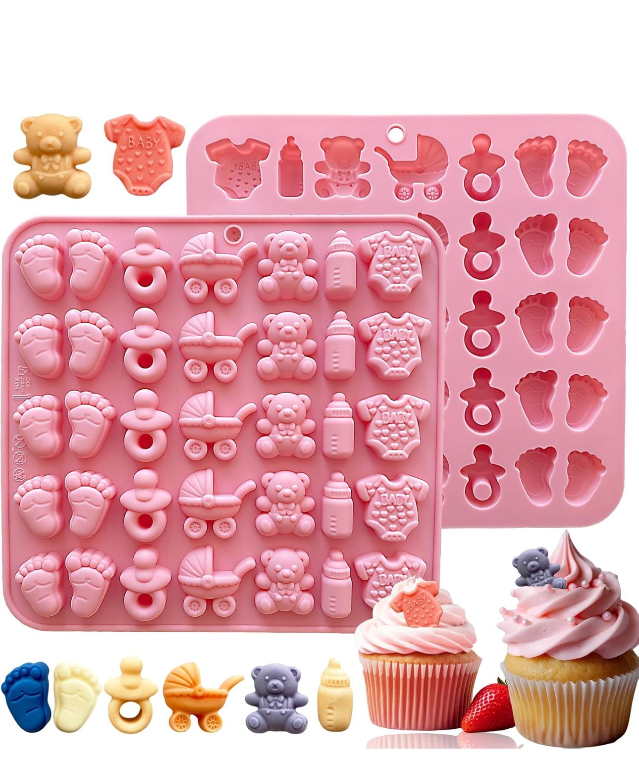 Molde de Bebe para Jabones Artesanales Baby Shower, Comestibles, Chocolate y Bizcocho