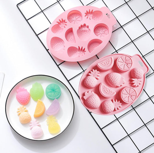 Molde de Frutas para Jabones Artesanales, Comestibles, Chocolate y Bizcocho