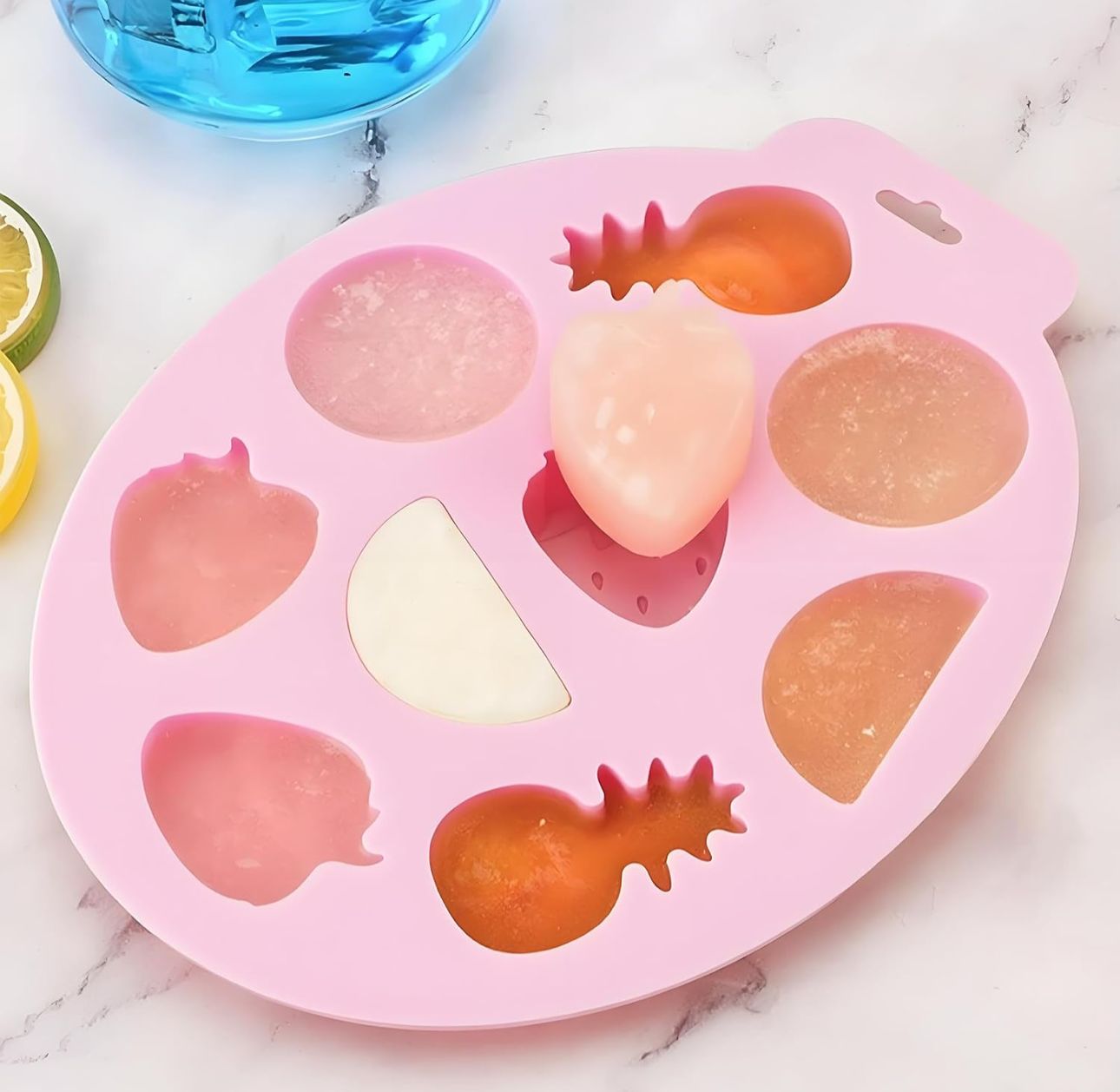 Molde de Frutas para Jabones Artesanales, Comestibles, Chocolate y Bizcocho