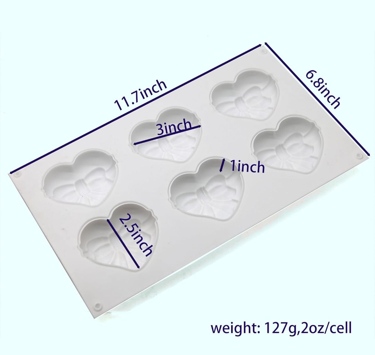 Molde de Corazones para Jabones, Comestibles, Chocolate, Bizcocho y Resina