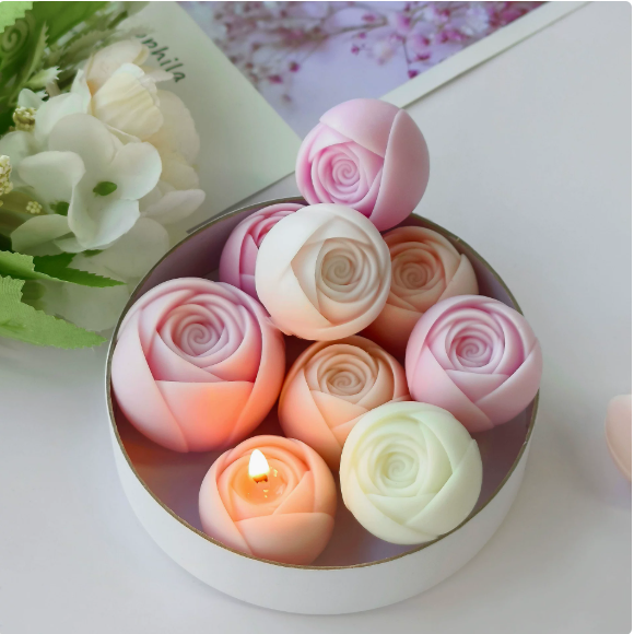 Molde para Velones y Jabones en Forma de Rosas