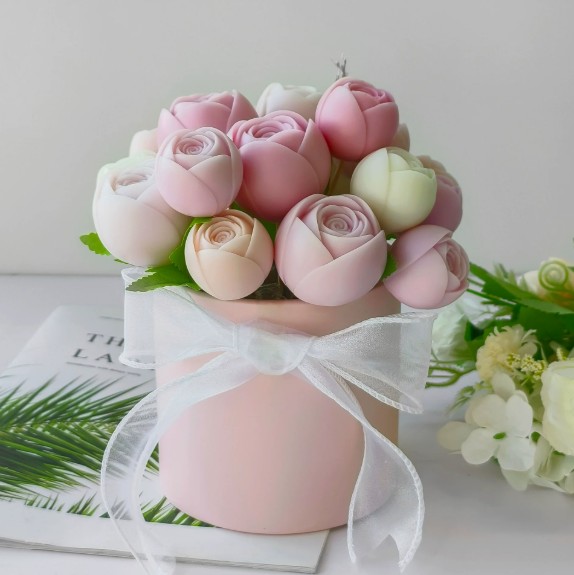 Molde para Velones y Jabones en Forma de Rosas