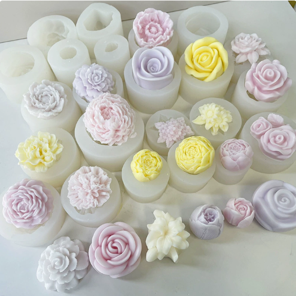 Molde para Velones y Jabones en Forma de Rosas