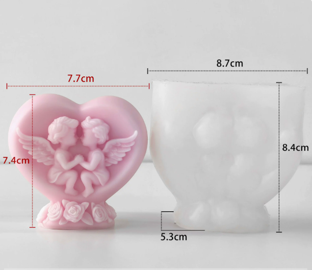 Molde de Angel y Corazon para Velas y Decoraciones