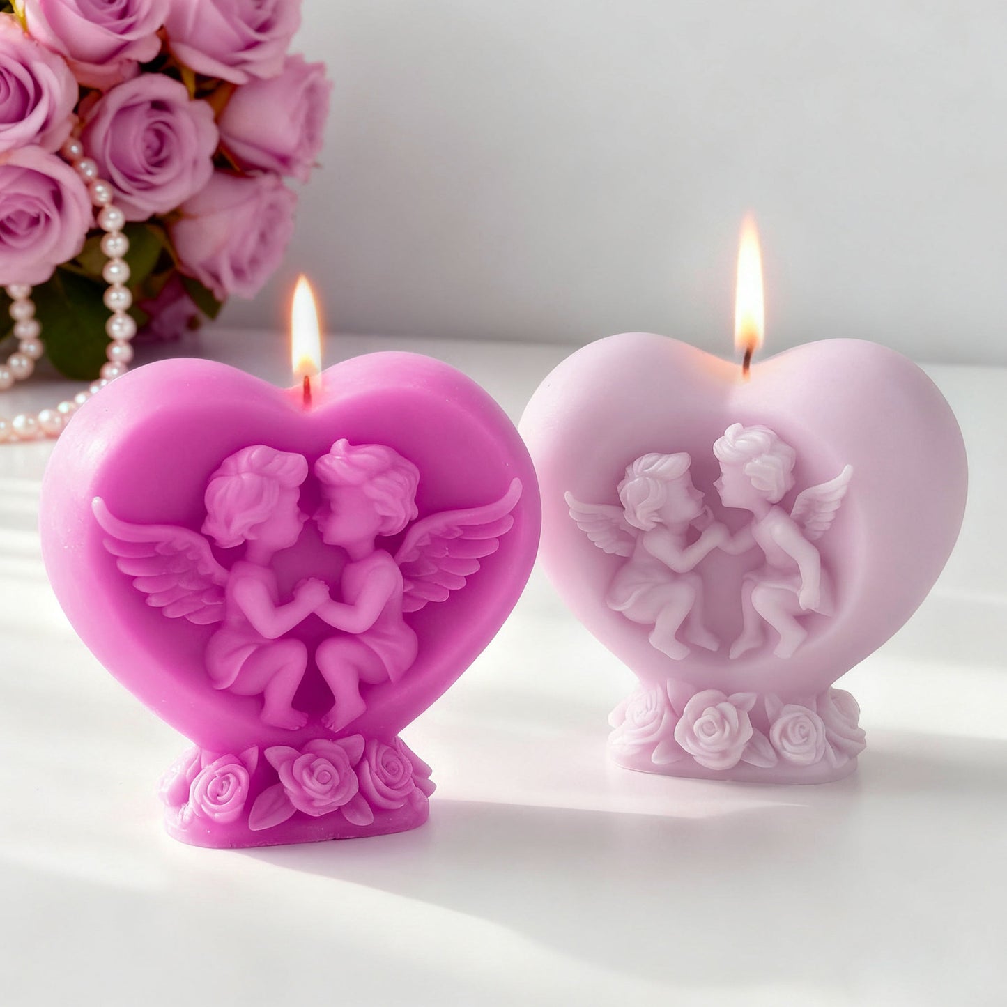Molde de Angel y Corazon para Velas y Decoraciones