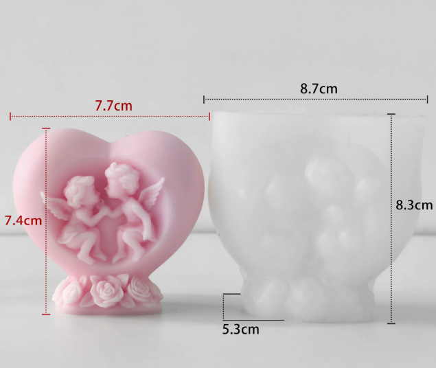Molde de Angel y Corazon para Velas y Decoraciones