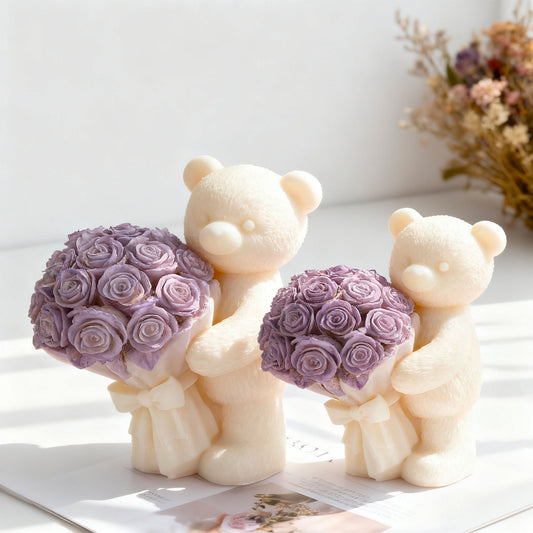 Molde de Ositos con Ramos de Flores para Velones y Jabones Molde OSO