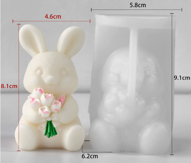 Molde de Conejos de Pascua para Velas y Decoración