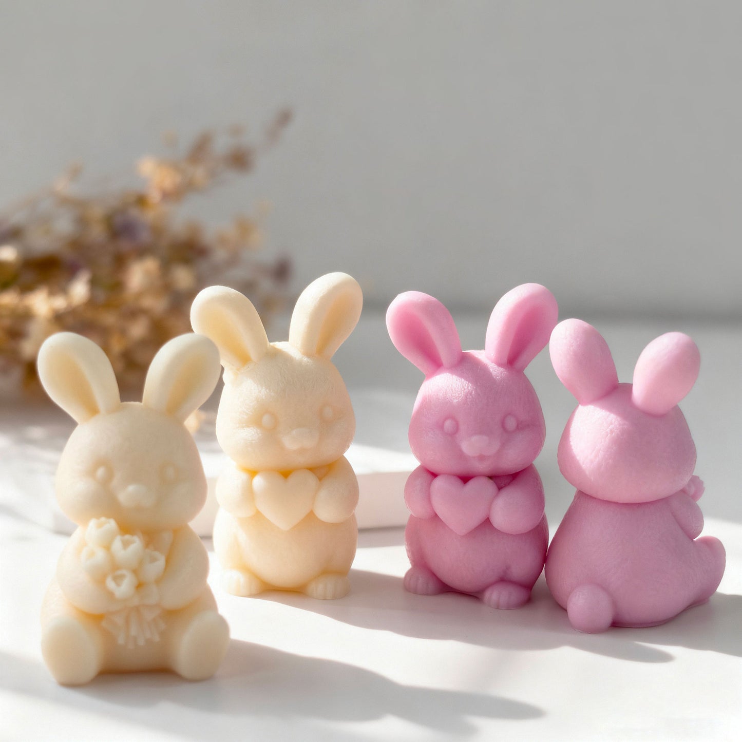Molde de Conejos de Pascua para Velas y Decoración