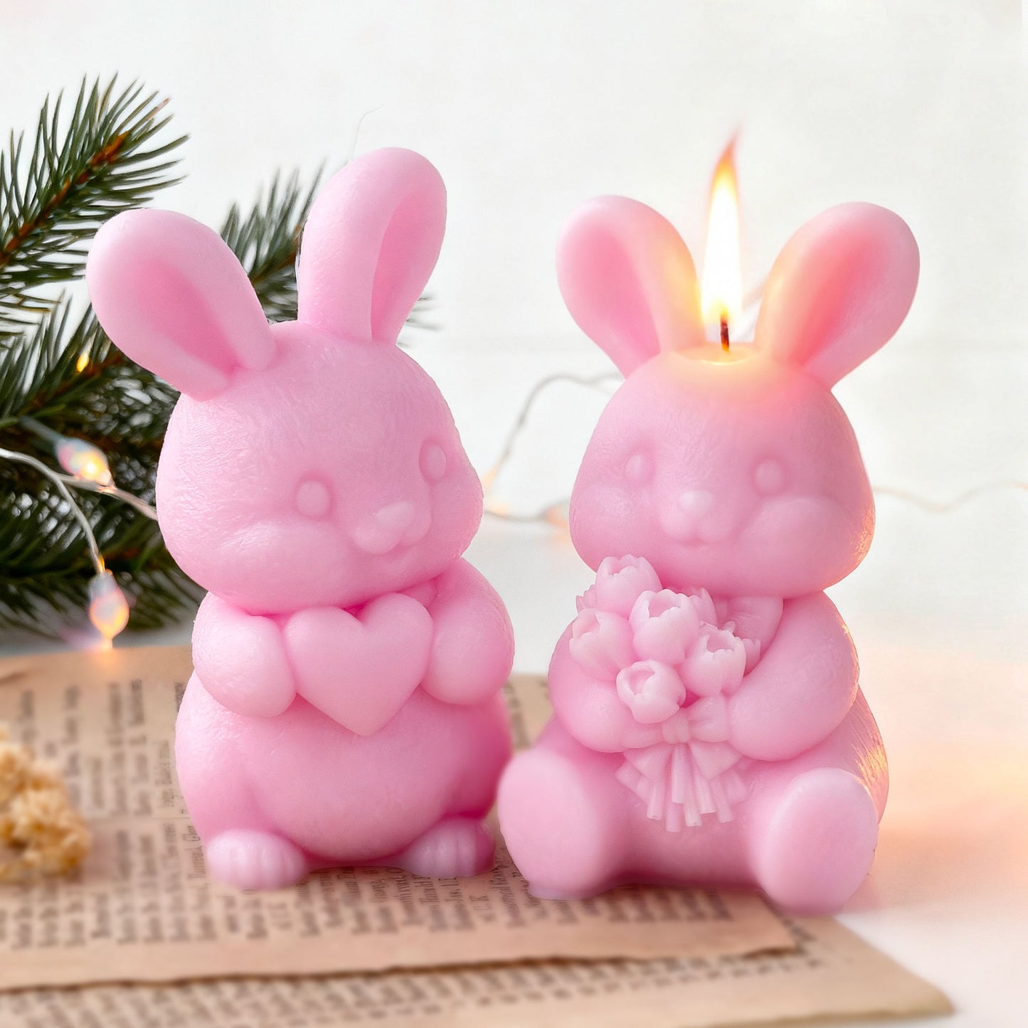 Molde de Conejos de Pascua para Velas y Decoración