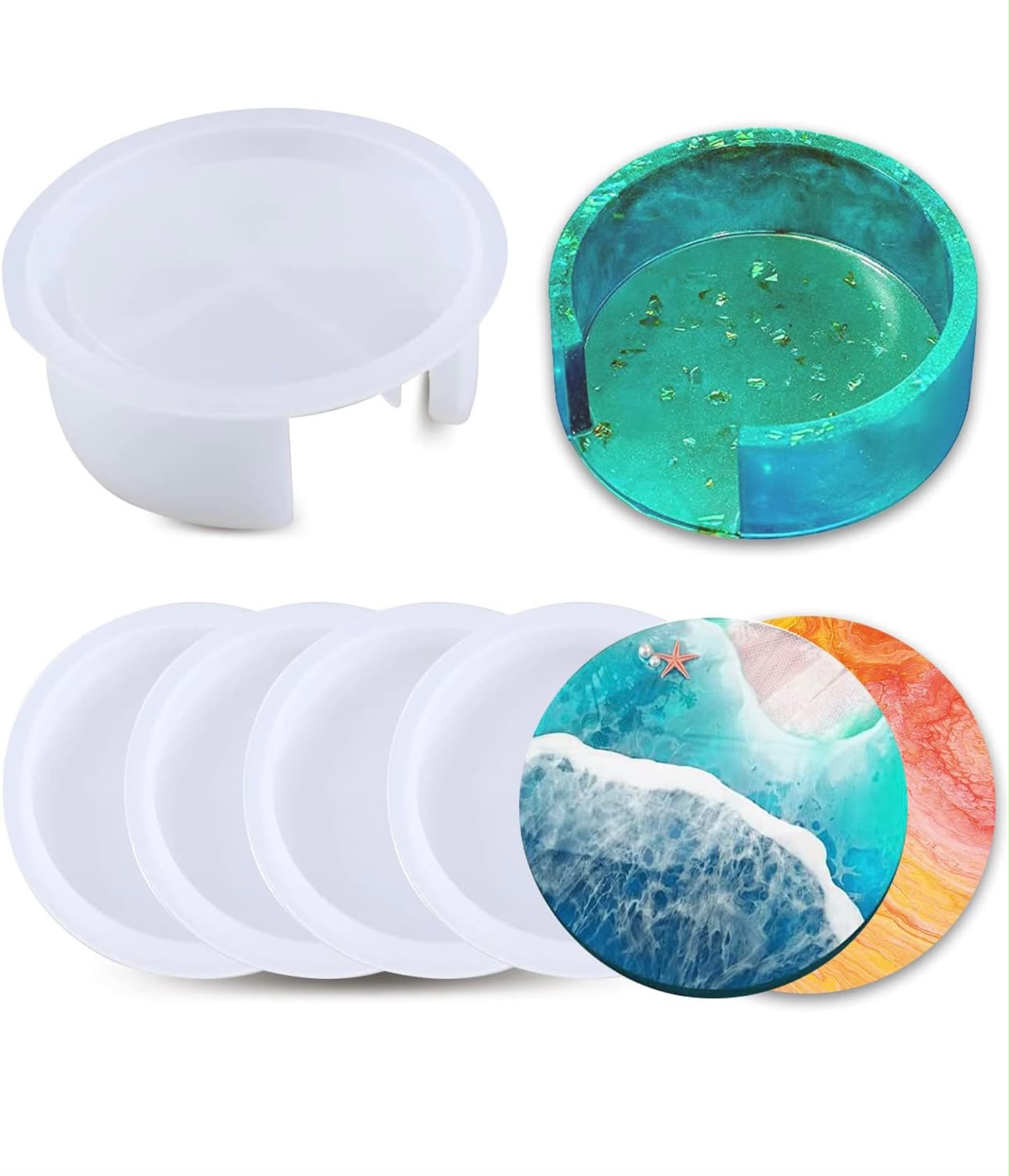 Set de Porta Vasos Redondo con Base