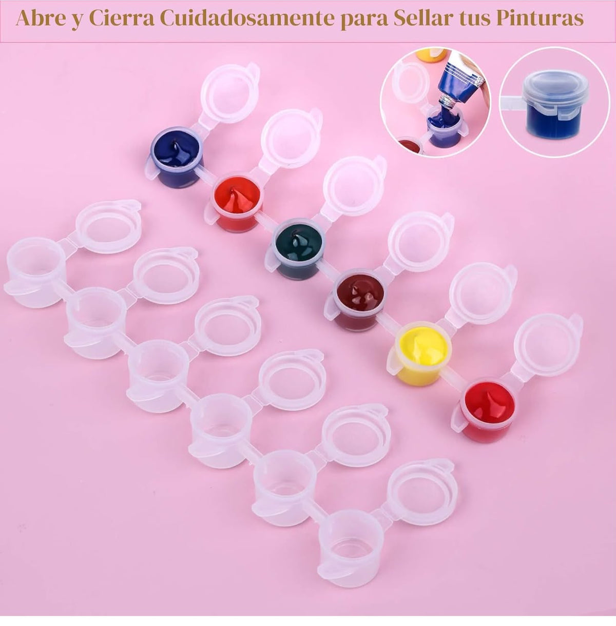 Botes de pintura vacios con tapas, 5ml/0.17 onzas, recipientes vacios para pintura acrílica
