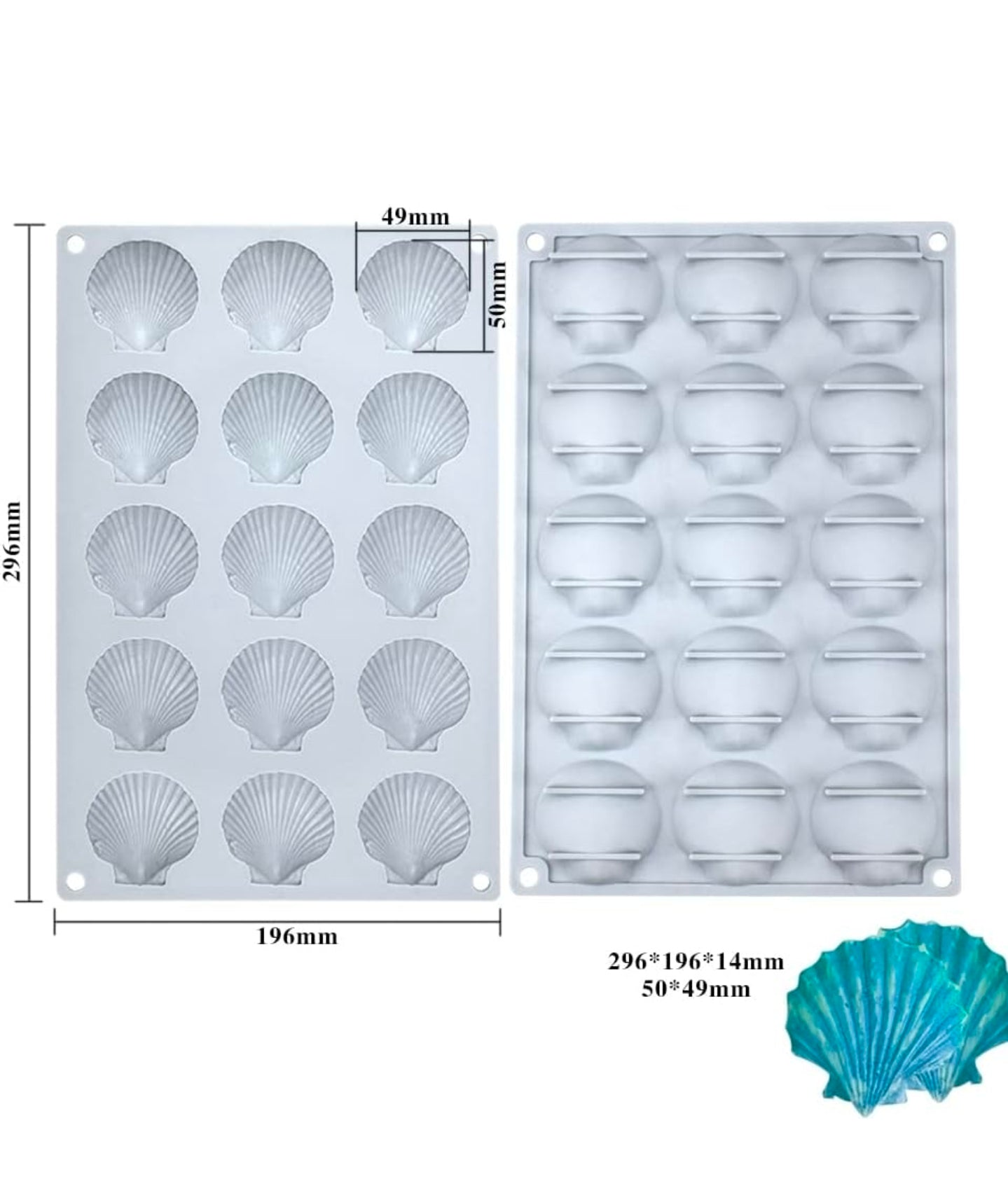 Molde de Concha para Velones, Jabones, Comestibles, Chocolate y Bizcocho