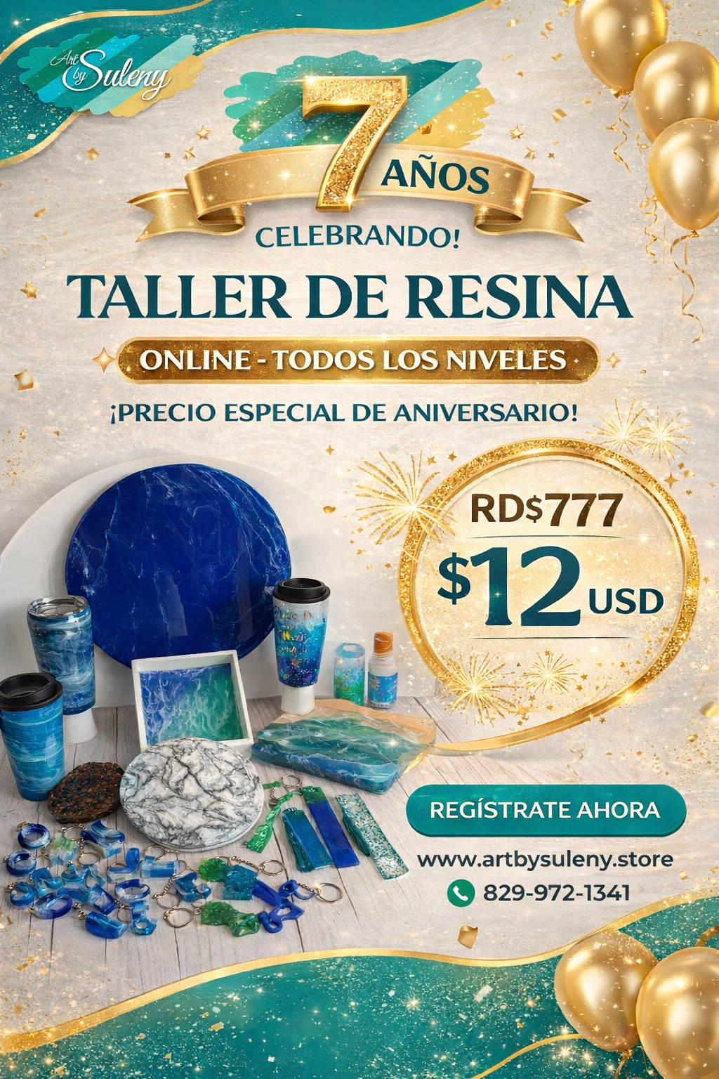 Taller de Resina Epóxica ONLINE TODOS LOS NIVELES! Desde Principiante hasta Experto!
