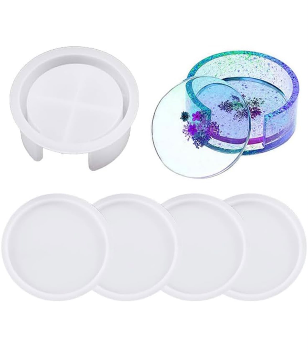Set de Porta Vasos Redondo con Base