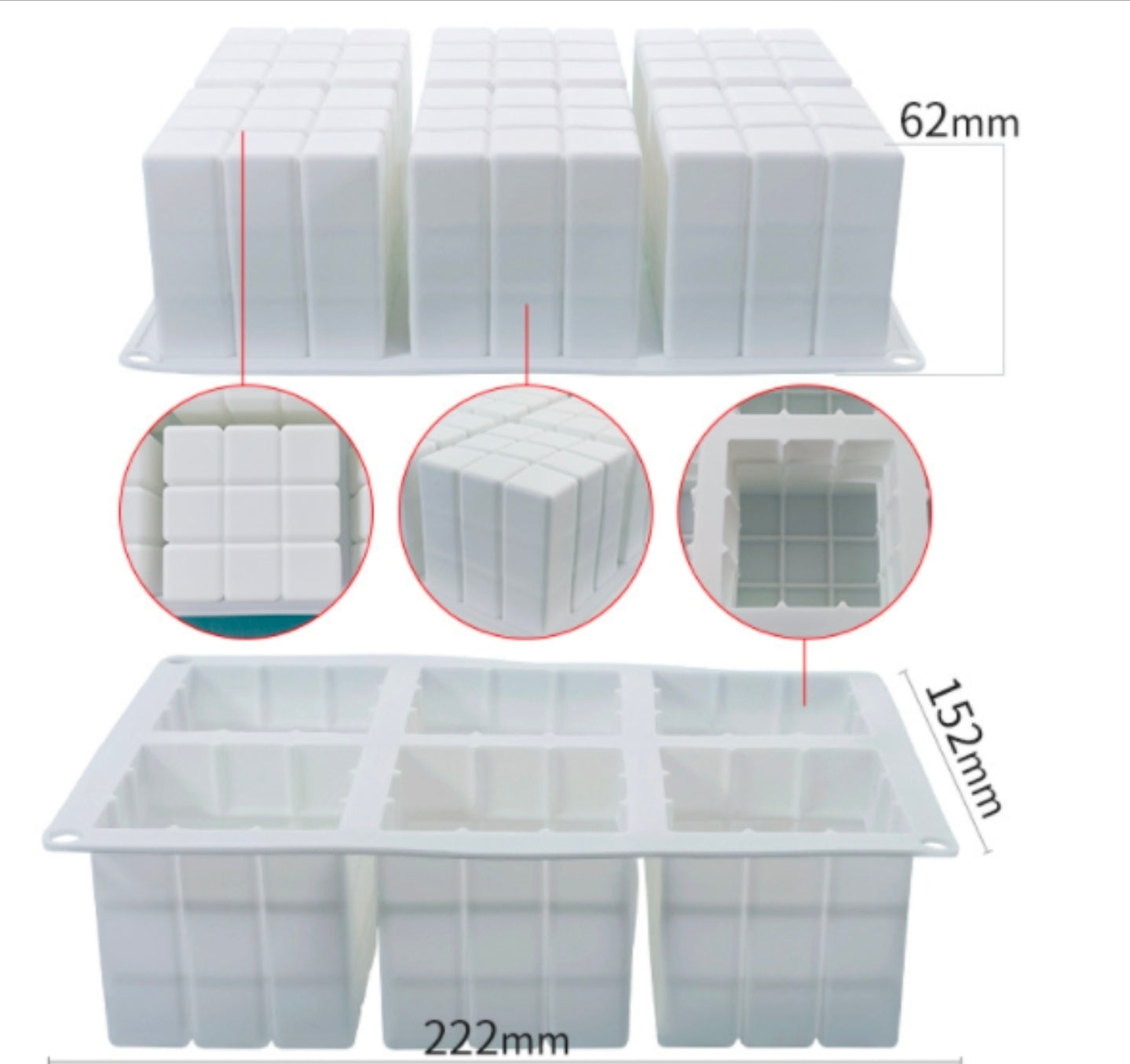Molde para Velones en forma de Burbujas Hongos Cubo y Sofá