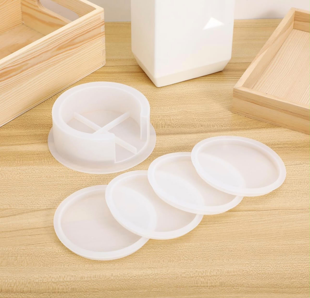 Set de Porta Vasos Redondo con Base