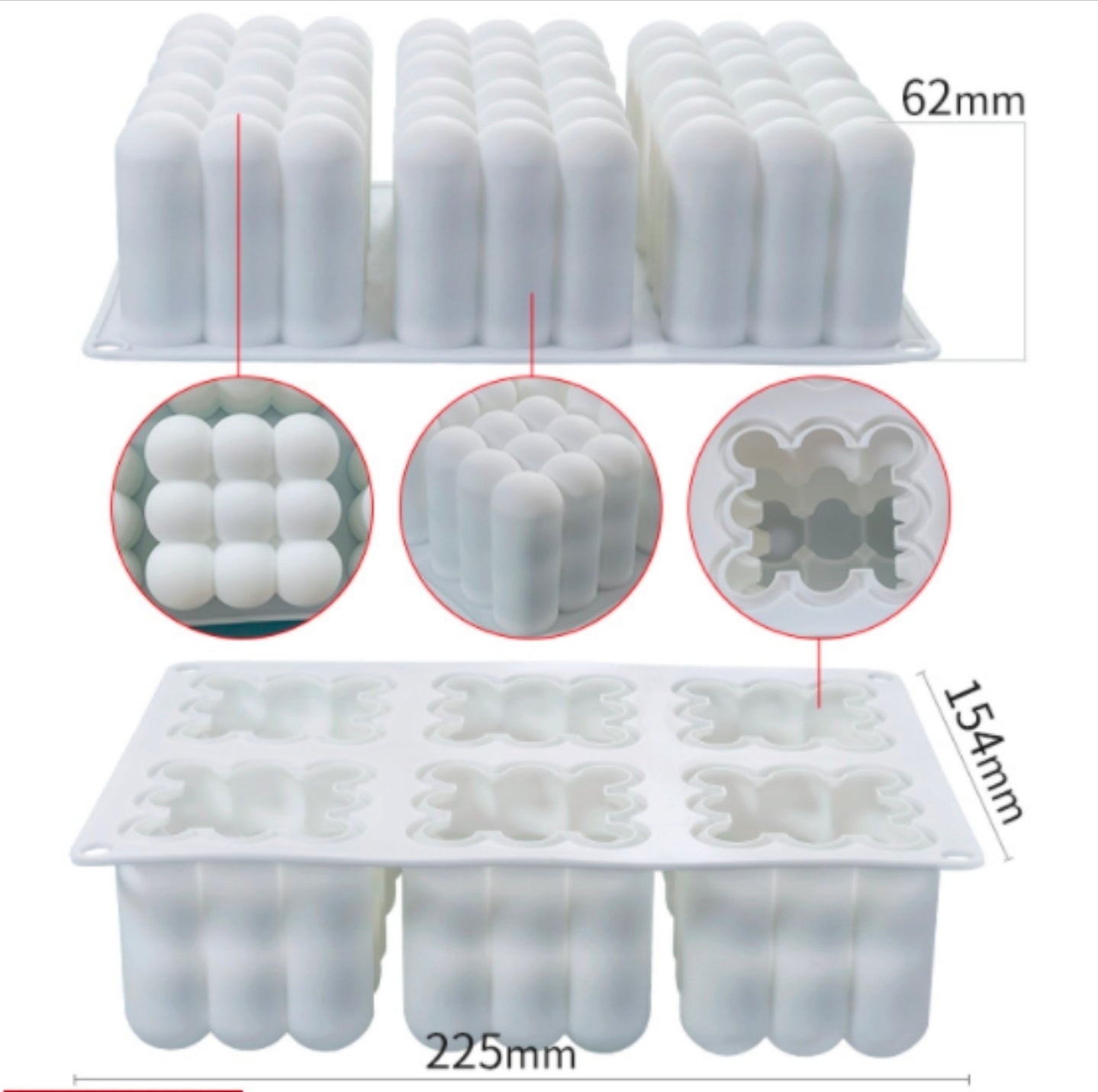 Molde para Velones en forma de Burbujas Hongos Cubo y Sofá