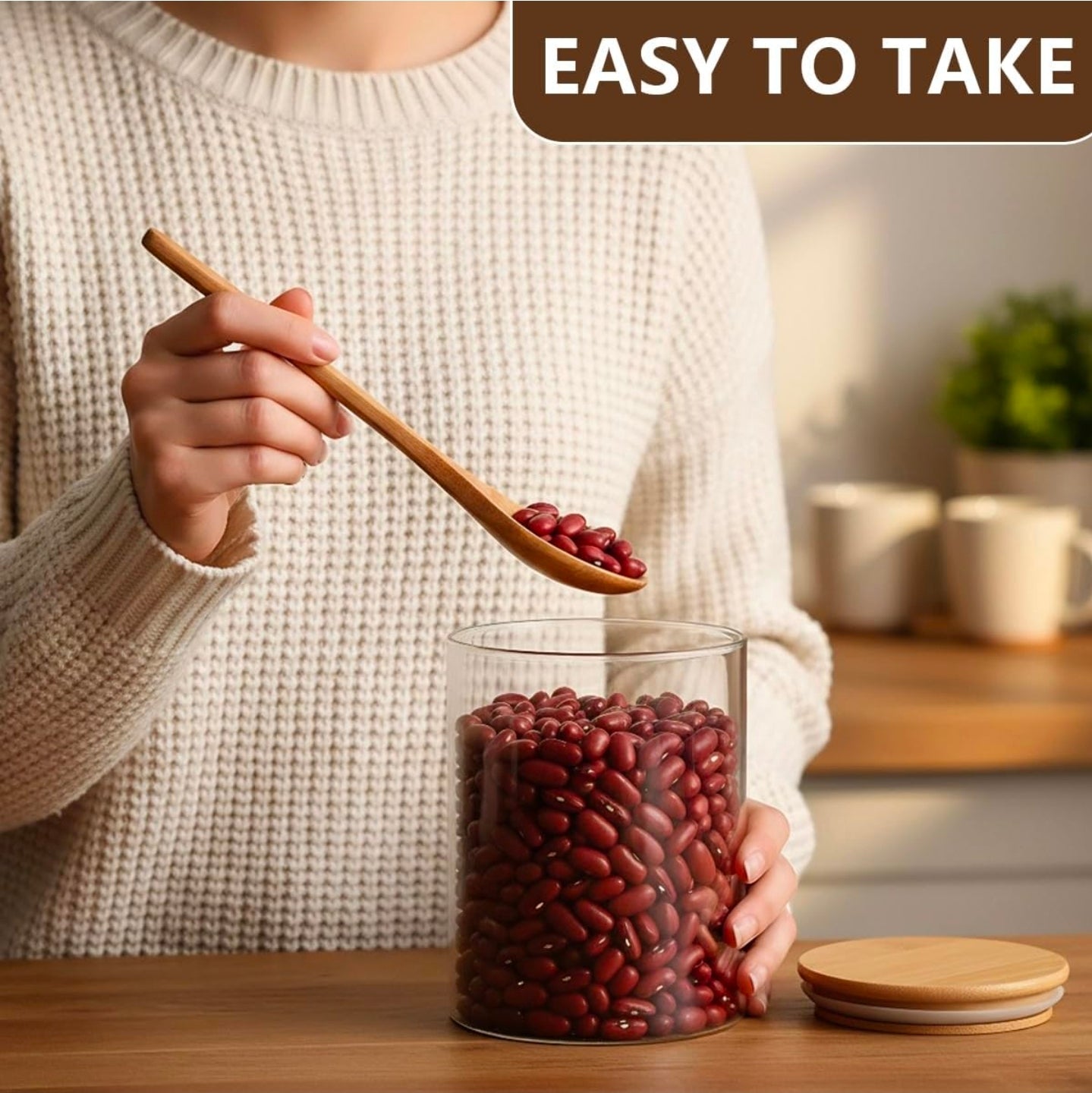 Tarros de Cristal para Velas con Tapa de Bambú 6 Onzas