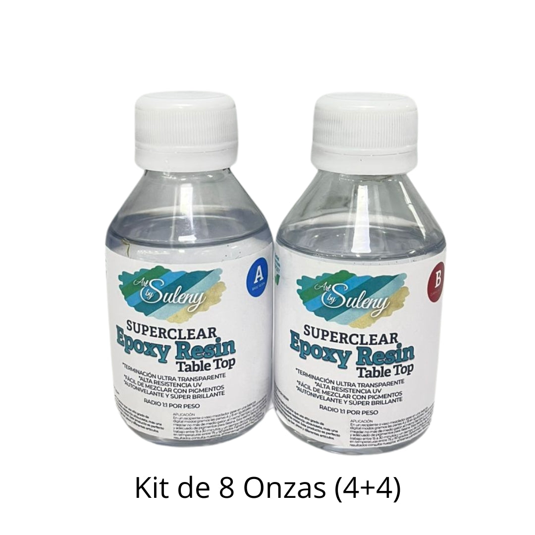 Kit de Resina Epóxica 1/1 Super Clear Transparente para Pisos, Mesas y Manualidades