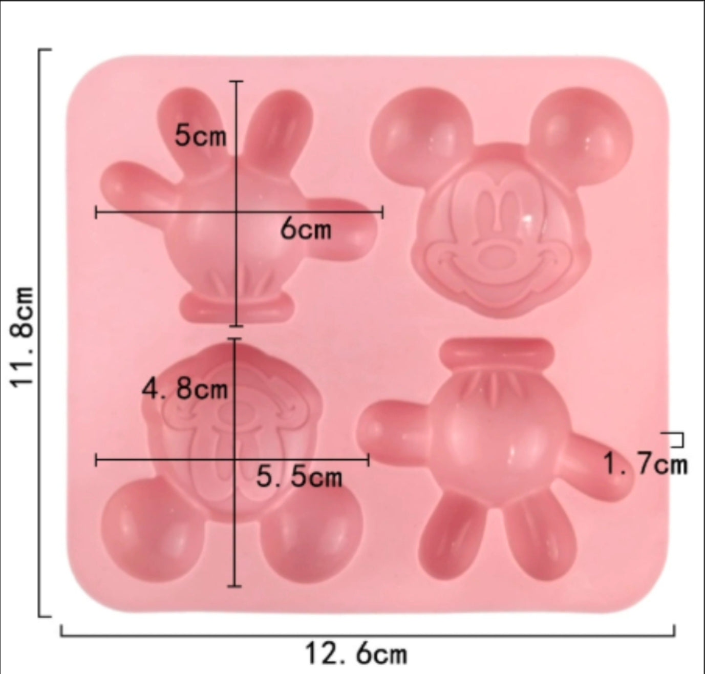Moldes de Mickey Mouse para Jabones, Comestibles, Chocolate y Bizcocho