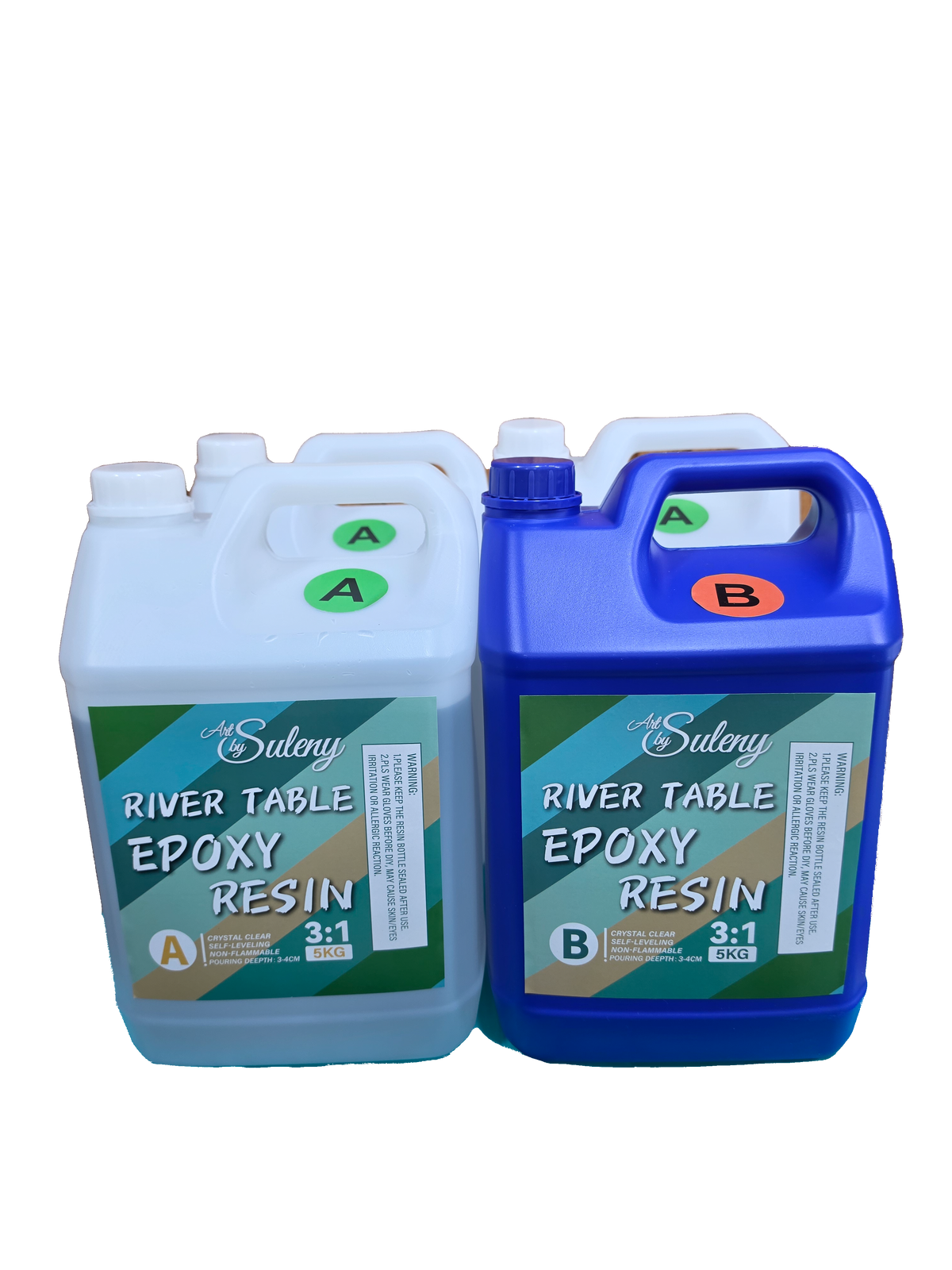 Kit de Resina Epóxica A/B 3/1 Transparente Super Clear para Mesas de Rio y Vaciado profundo 20KG Deep Pour