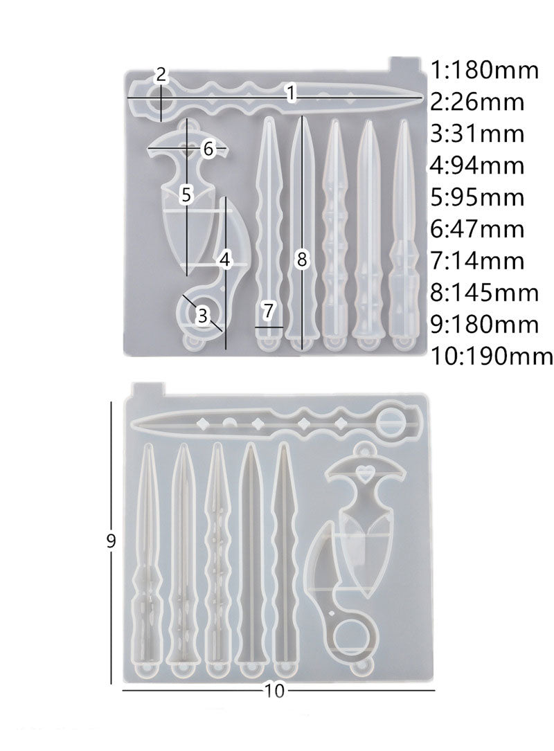 Moldes en forma de Cuchillos para Llaveros