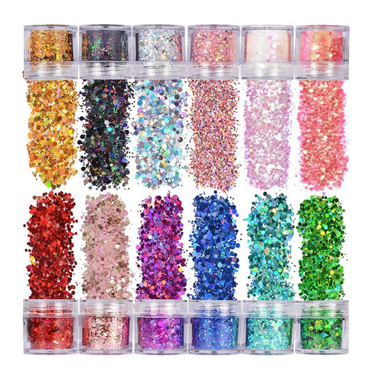 Glitter Holográficos 12 Colores grandes