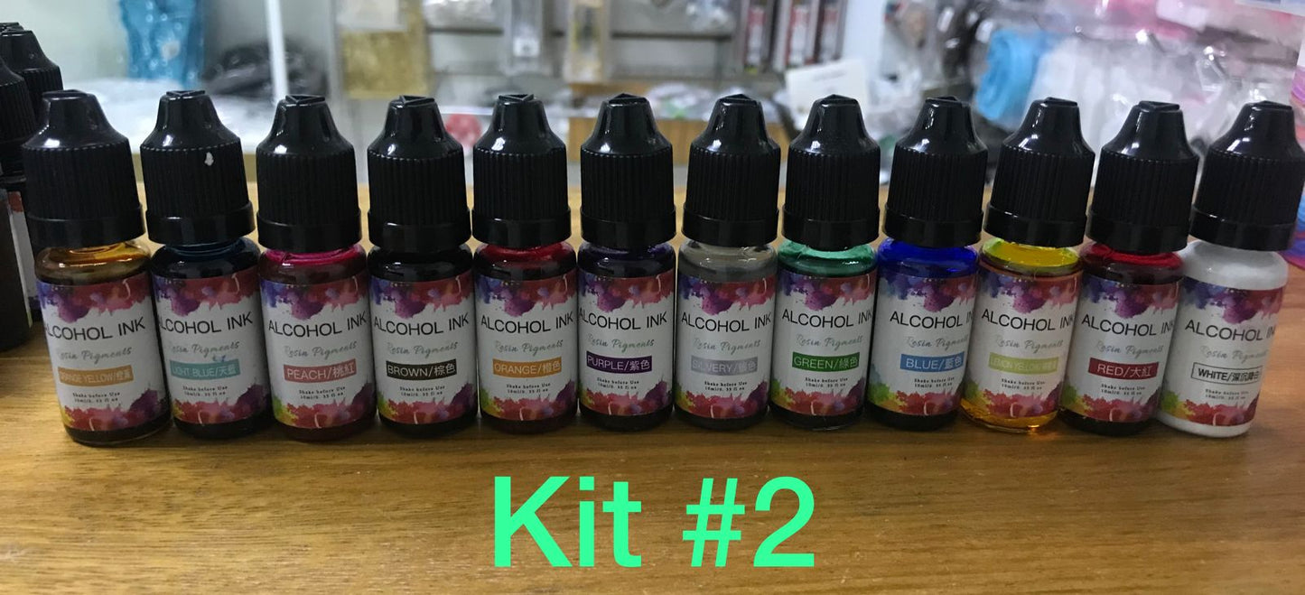 Pigmentos Alcohol Ink 12 colores para Resina