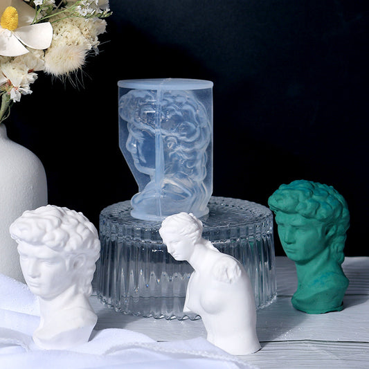 Molde para Velones Candle Jabones Resina y Maceteros Escultura Zeus David y Venus